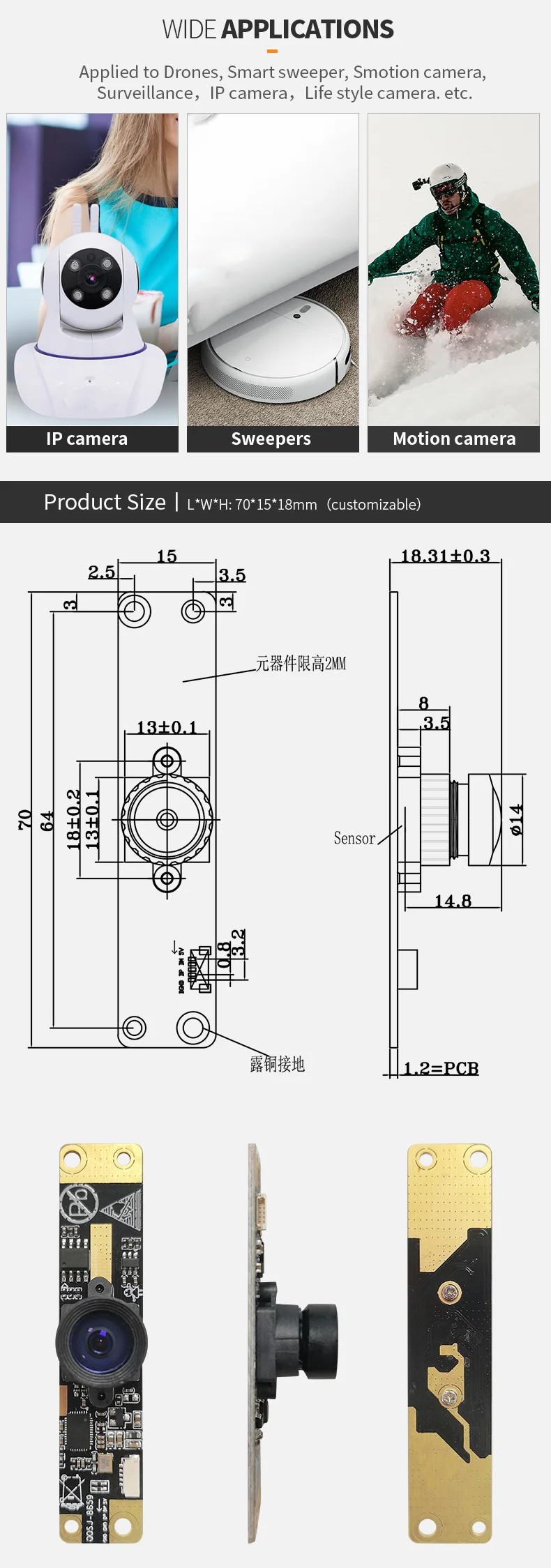 DGZX 170 Degree 6G Full Glass Lens Wide Angle 720P AI Terminal Face Recognition HD Smart Camera Module USB2.0 OV9732插图1 DGZX 170 Degree 6G Full Glass Lens Wide Angle 720P AI Terminal Face Recognition HD Smart Camera Module USB2.0 OV9732插图1