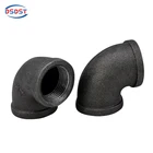 Black Malleable Iron Elbow 1/2" Black Malleable Cast Iron Pipe Elbow 90 Degree For DIY Pipe Furniture