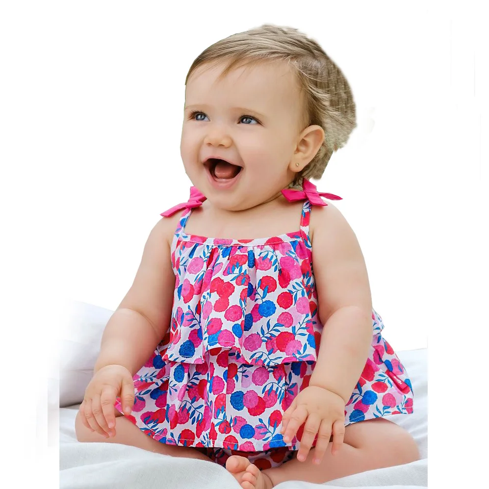 Private label cotton floral print baby clothing romper baby clothes supplier