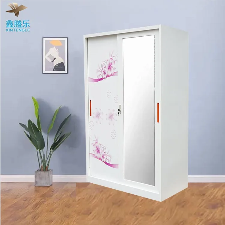 Best Brand Sliding Door Steel Locker Wardrobe Metal Closet Cabinet for Clothes High Quality Product from Factory