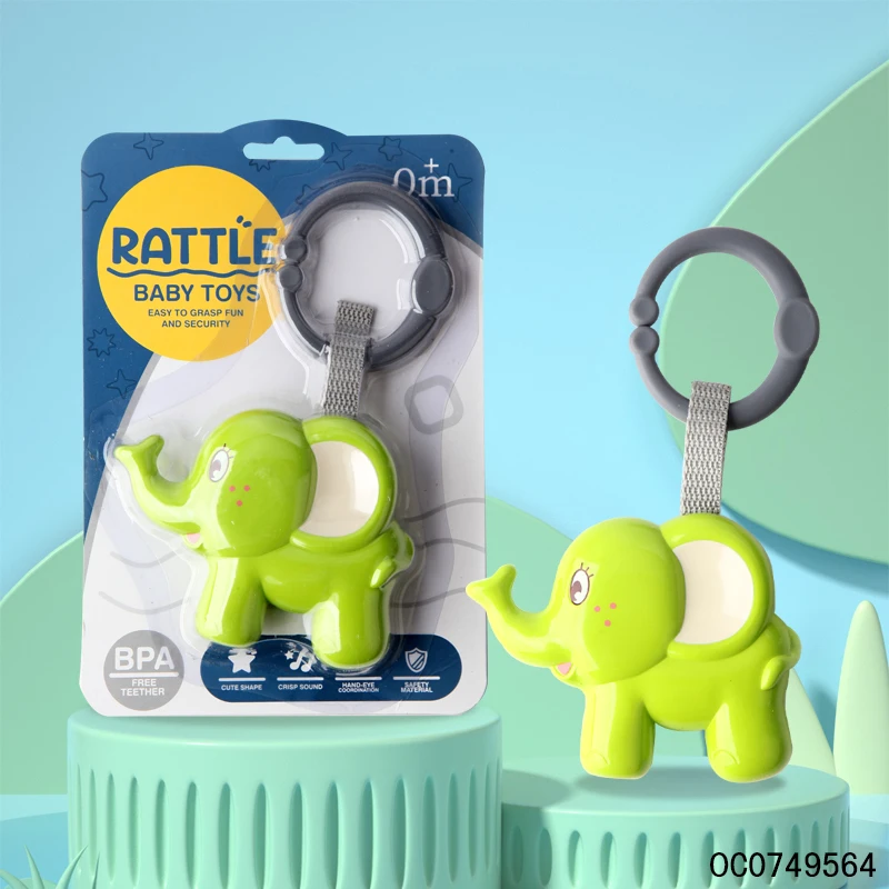 Cartoon elephant new born baby rattle toys 0-3 months for sale