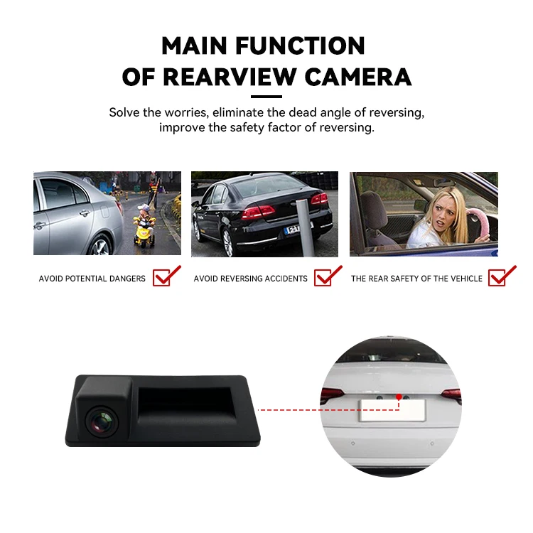 Wemaer OEM Waterproof Backup Camera Night Vision Parking Assist HD Wide Angle Mini Reversing Car Camera for Vw/Audi/Skoda Superb factory