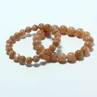 Precious Natural Sunstone Quartz Precious Stretch Beaded Bracelet Crystal Charm Feng Shui Bracelet