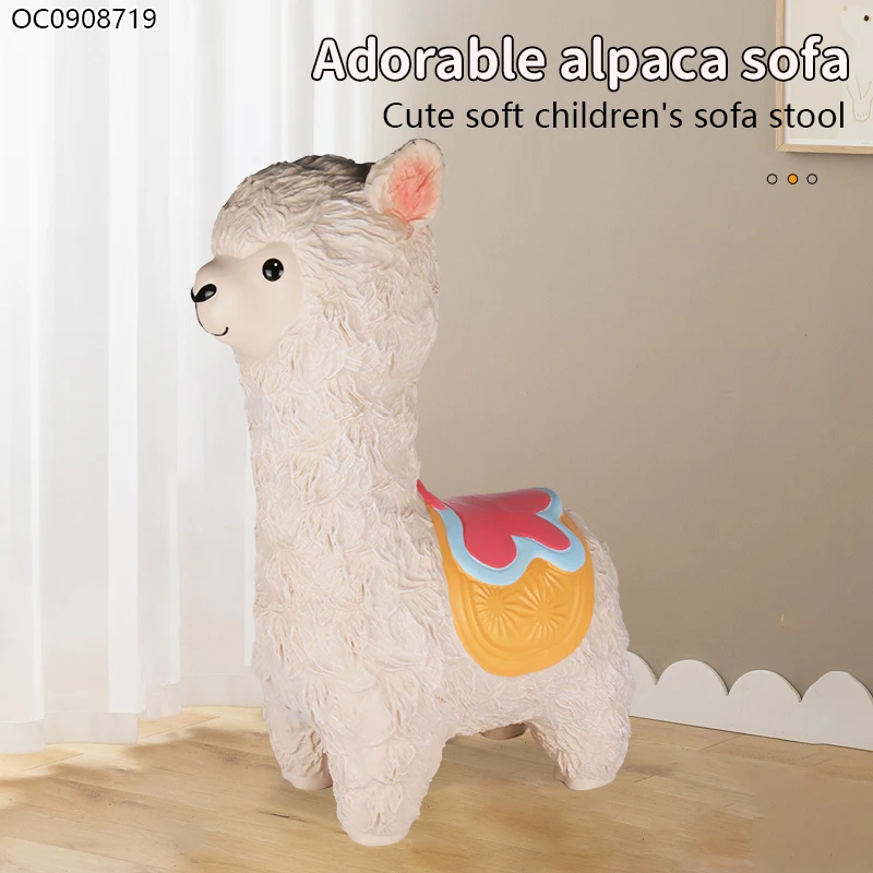 Lovely alpaca baby portable seat chair animal cartoon 3d shaped sofa