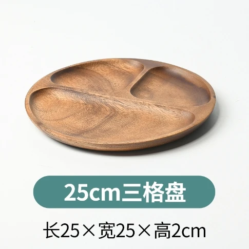 Home and Kitchen Acacia Wood Serving Platter Snack Charger Plate with Wedding Decoration Pack of Wooden Dinner Dishes