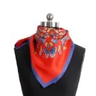 Red Scarf Soft Supplier Silk Scarves With Yellow Blue And Red Ladies Scarf Silk For Womens