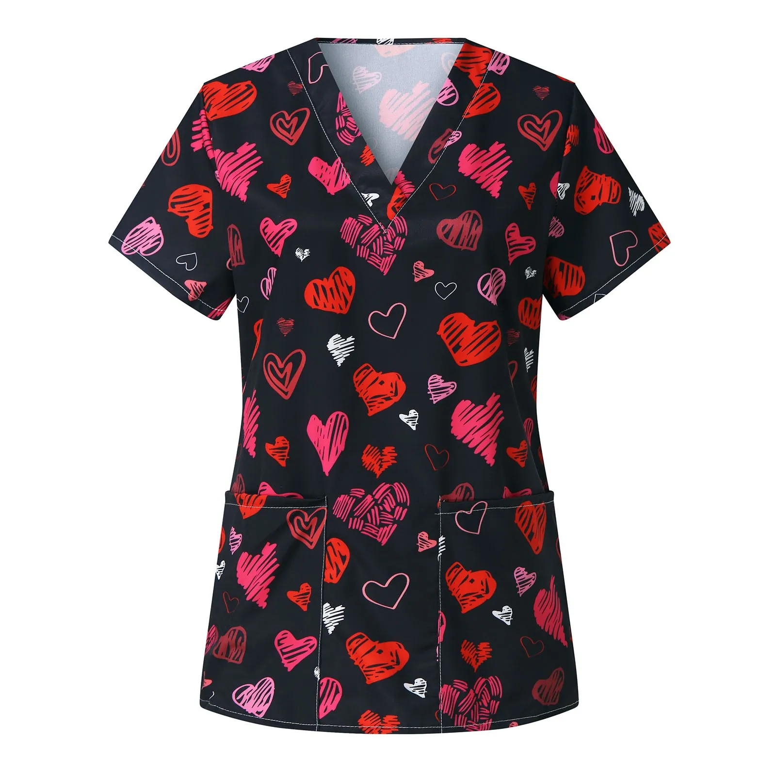 Polyester Nurse Scrub Uniform Printing 
