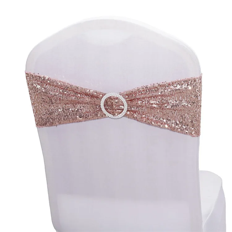Wholesale stretch Spandex Embroidered Decorative Romantic chair Sash  for Wedding Party