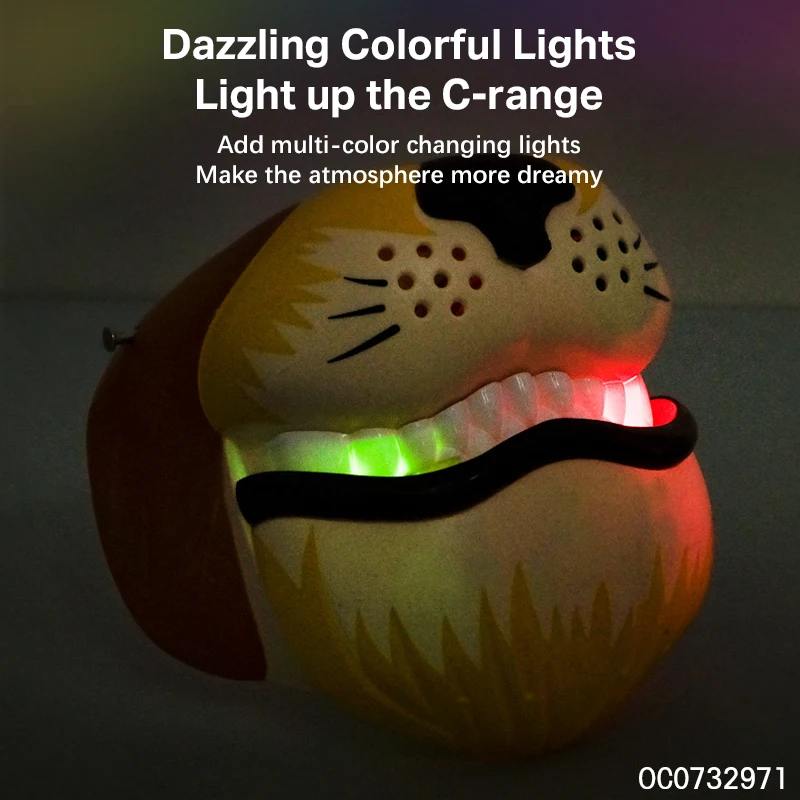 Funny voice changing toy led light up face masks of lion for children