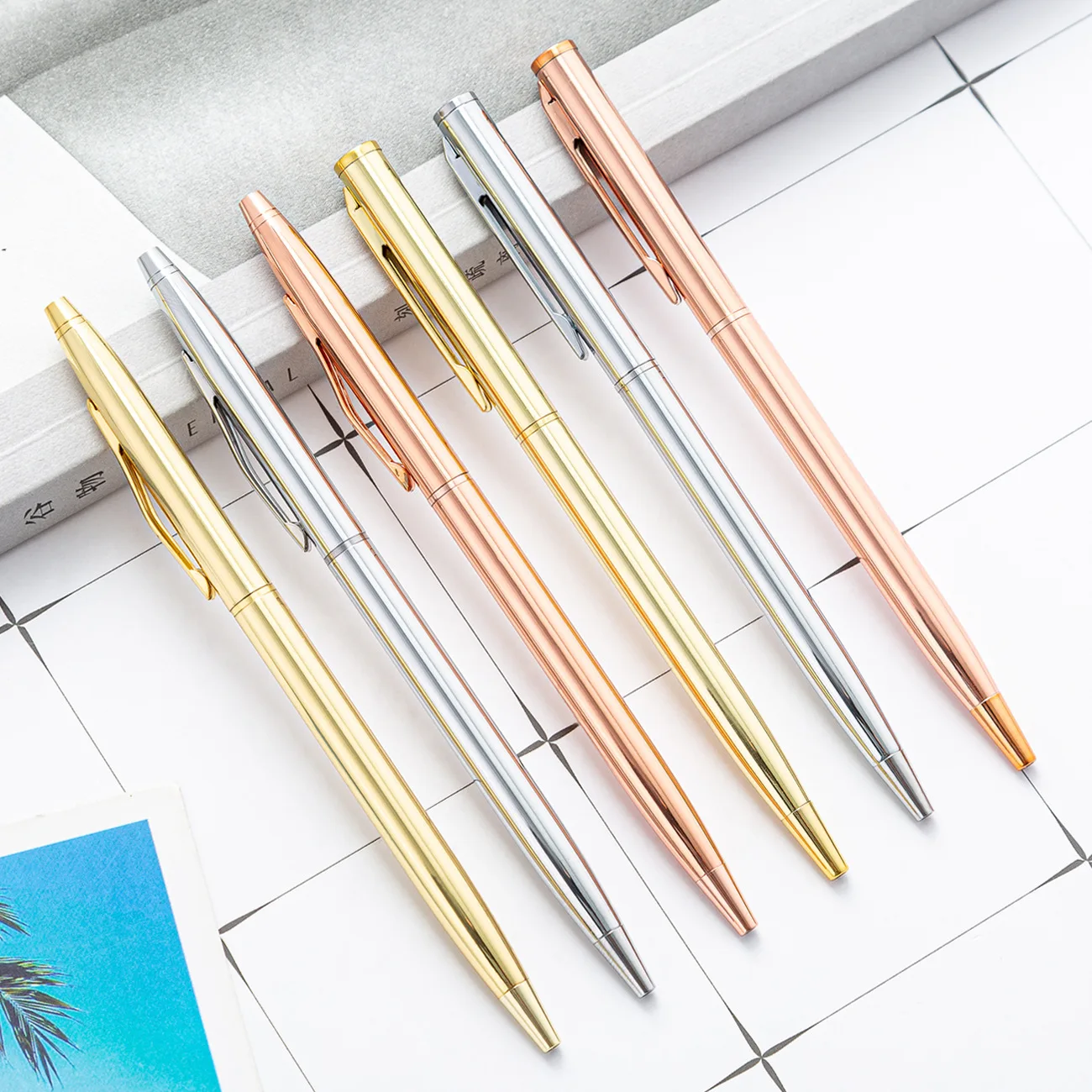 Hot Sale Colorful Smooth Continuous Writing Metal Gift Press Pen Custom Gaoshi Ball-point Pens With Custom Logom Logo