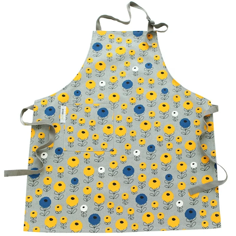 Japanese Korean and Customized Printing With Pocket Apron For Kitchen Household Cleaning Cooking Apron