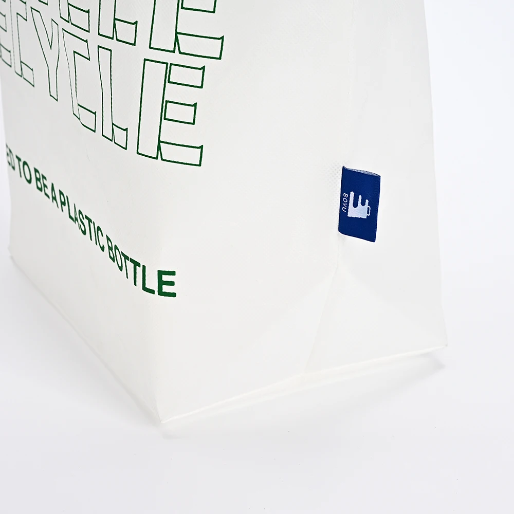 Reusable RPET Tote Bags Eco Friendly Waterproof RPET Shopping Bag Recyclable Laminated RPET Bag details