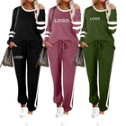 Fall 2021 Women Clothes 2 Piece Casual Outfit Jogger Sweatsuits Long Sleeve Sweatshirt 2 Piece Set Women's Sets