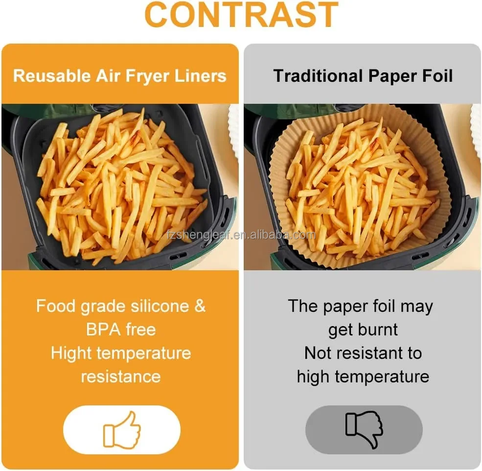 product reusable square silicone air fryer liners 15mm thick eco friendly food grade novelty design pot replacement baking dishes pans-2