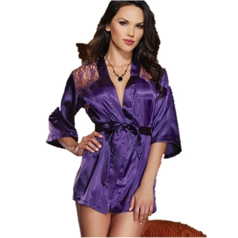 Buy Satin Robe,Robes Women,Solid Color ...