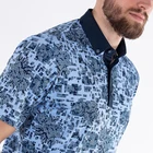 Mens Golf Shirt Men Factory Oem Quality Mens Designer Golf Shirt Blue Digital Printing Performance Golf Shirt