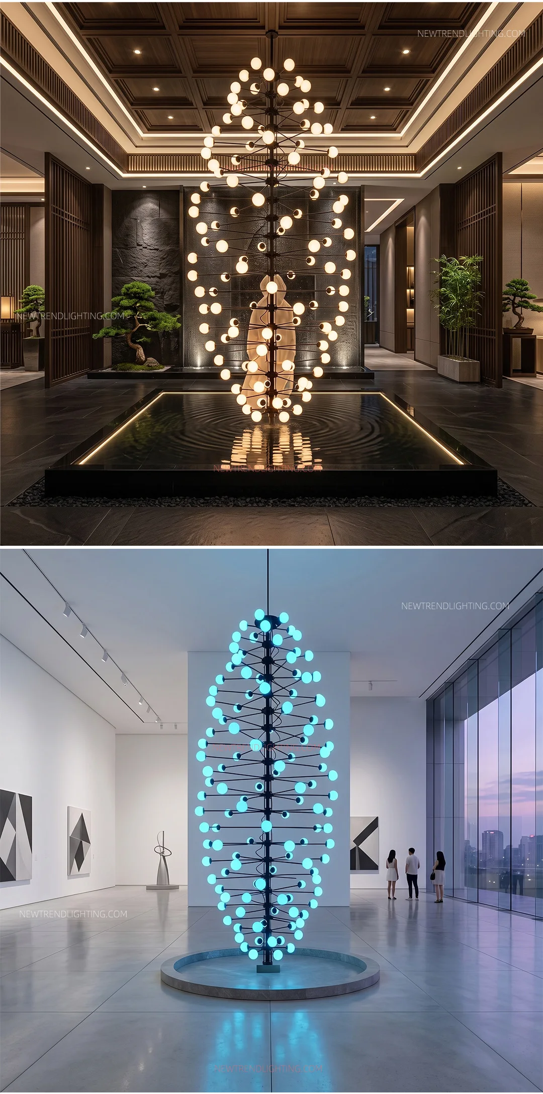 cpl 527 bespoke sculptural led chandelier custom art installation for luxury mall showroom-2