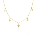Collar Choker Necklace Necklace 925 Sterling Silver 18k Gold Plated Cross Collar Choker Necklace