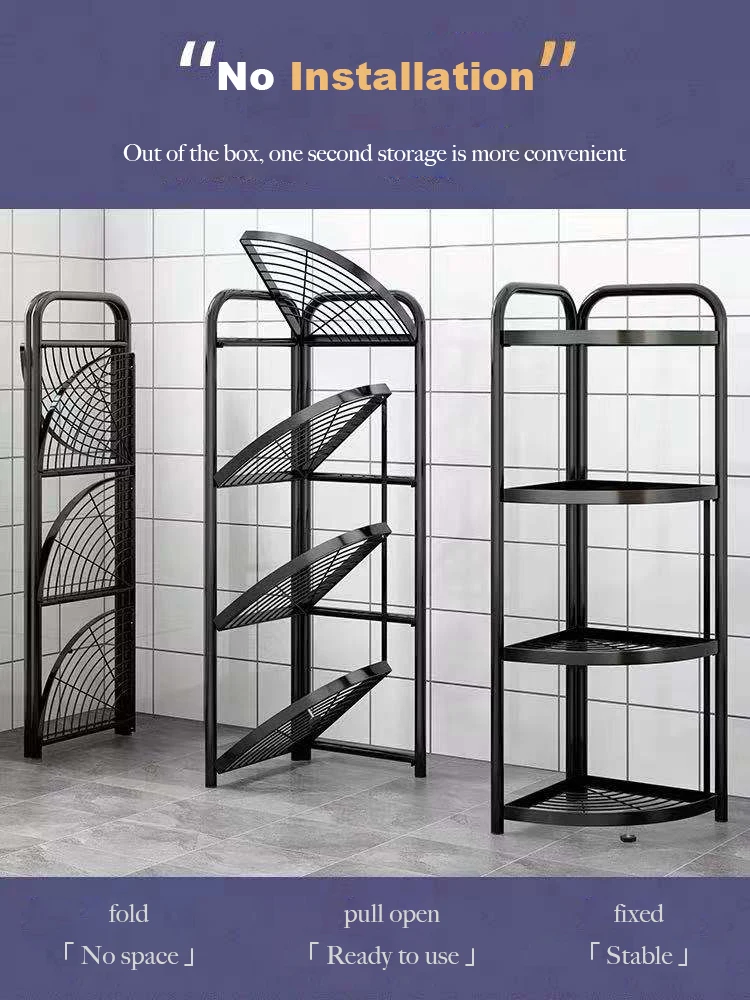 Multifunction stainless steel plate storage rack kitchen bathroom corner rack storage