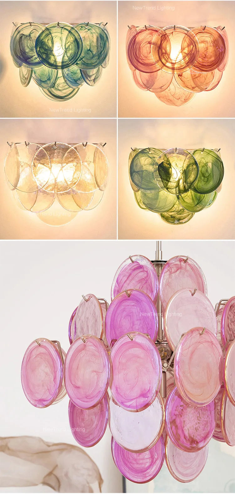 cpl 446 post modern creative murano glass chandelier italian designer style led pendant light for bedroom-3