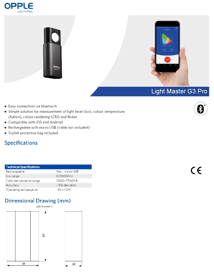 Opple Light Master Pro 4 Light Lux Cri Flicker Meter Led Flashlight