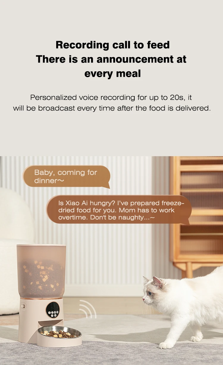 2022 New Smart Wifi Remote Control Pet Feeder Microchip Automatic Dog Pet Bowls Food Feeder With