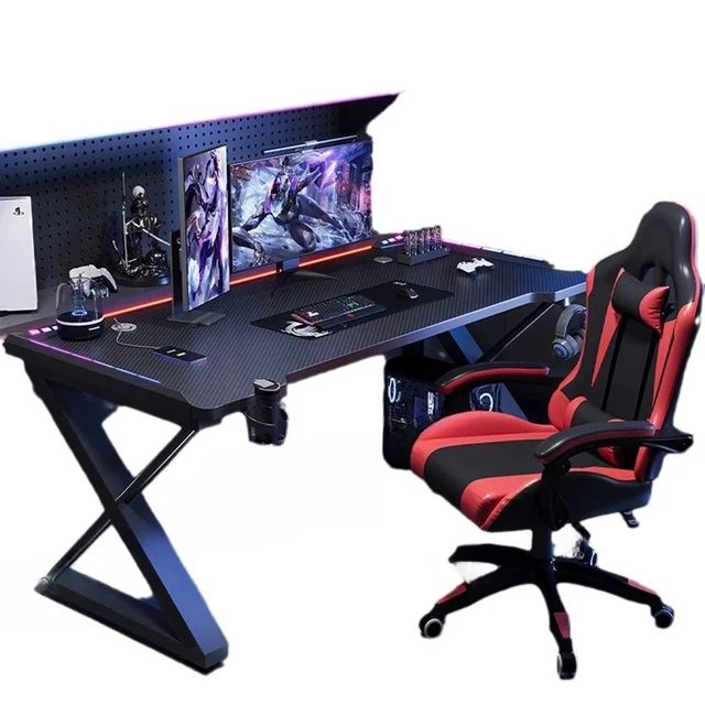 mesa gamer Ergonomic Iron Frame Electronic Sports Table Fashionable Home Use Computer Desk Factory Supplied for Kitchen Home Use