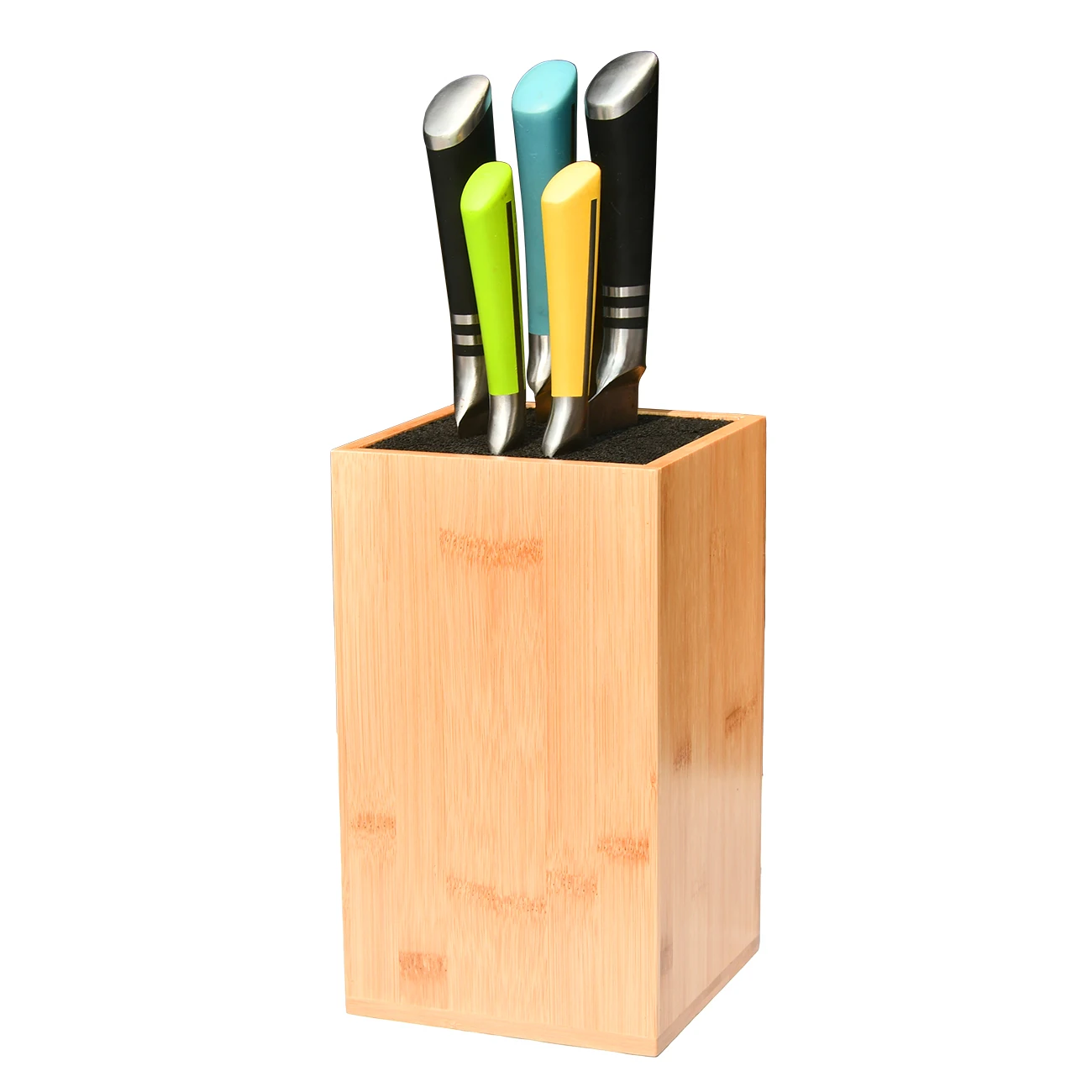 Novelty universal bamboo knife block sets with bristles in kitchen knives & accessories,knife storage bristles