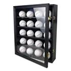 Display Case Sports Black 20 Baseball Display Case Cabinet Sports Collection Storage Box
