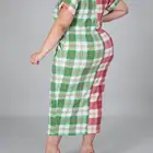 Oem Clothing Dresses Women Short Sleeves OEM Women's Clothing Mixed Colors Round Neckline Short Sleeve Plus Size Dress