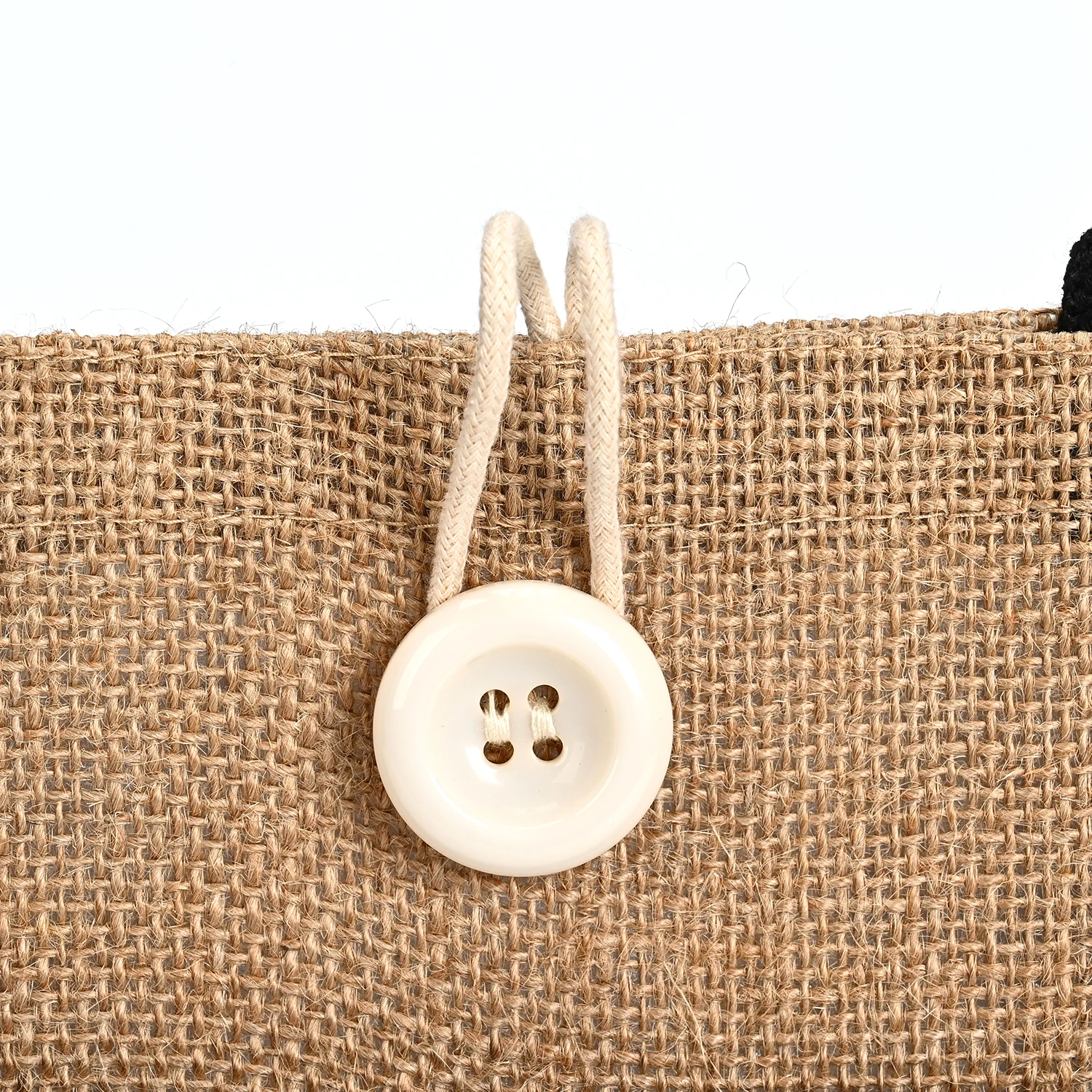 Customized Large Capacity Jute Beach Tote Bag with Rope Handle Outer Pocket Beach Travel Pouch Burlap Burlap Style manufacture