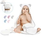 Baby Bath Towel Wholesale Customized 600 GSM Bamboo Fiber Washcloth Baby Hooded Wrapping Bath Towel Set With Animal Design