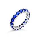 Cz Band Ring Silver Band 2021 Fine Jewelry Trendy Sterling Silver Rainbow Cz Band Ring