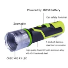 Aluminium Led Torch Led Aluminium Body Survival Flashlight LED Work Light Rechargeable Flameproof Torch With Hammer