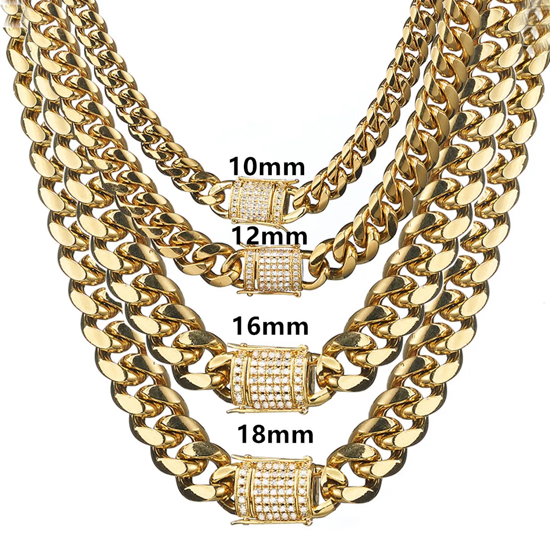 cuban link stainless steel gold