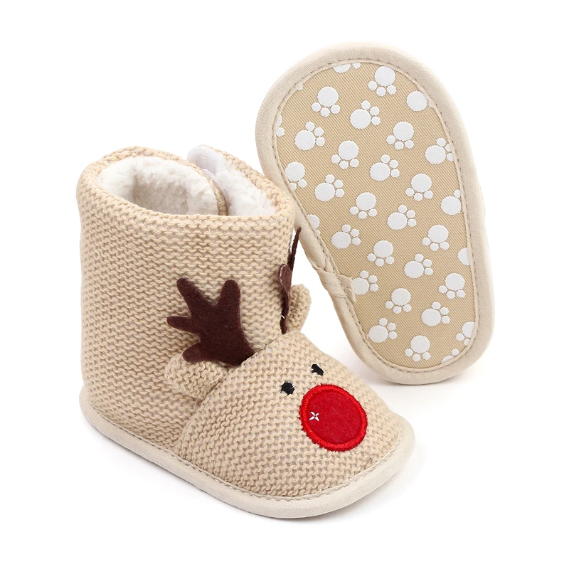 0-1 Year Old Infants Winter Cartoon Moose Baby Cute Warm Soft Sole Toddler Cotton Boots details