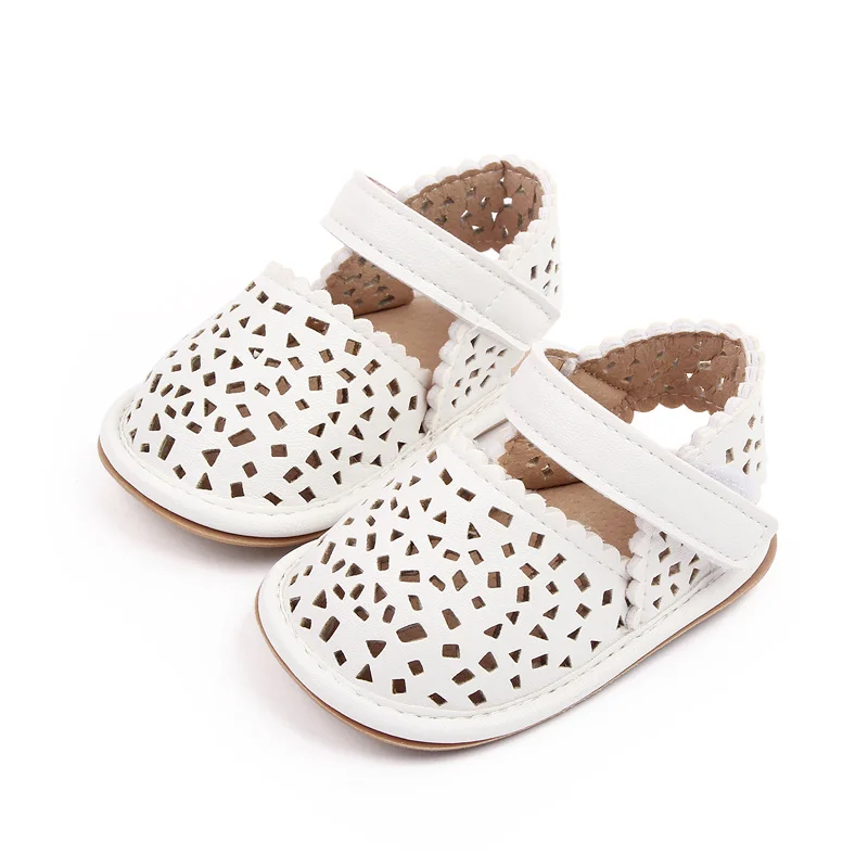 Baby Girls Summer Solid Color Hollow-out Breathable Soft Sole Non-slip Princess Walking Sandals factory