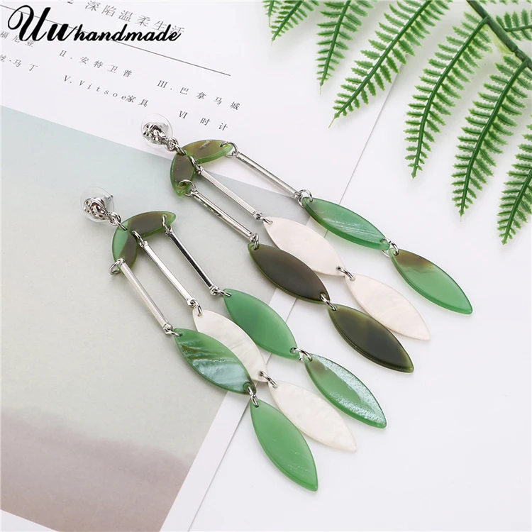 2021 Newest Summer Collection Bright Acrylic Pendant Earrings For Women