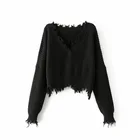 Oversize spring and autumn sweater Ripped Design Knitwear Fashion sweater Pullover Clothes