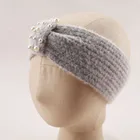 Knot Knit Chic Elastic Knot Knit Headband With Beads Knitted Hairband For Women