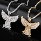 Eagle Pendant 18K Gold Plated Jewelry Iced Out Cubic Zircon Male Eagle Pendant Necklace For Hip Hop Men