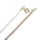 Pearl Pendant Pearl Asymmetric Pearl Letters Pendant Necklace Gold-plated B Letters Oil Drop Pearl Necklace