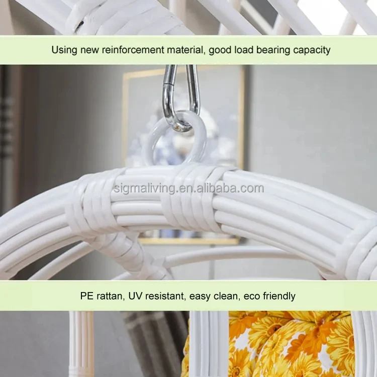 Patio Garden Rattan Hanging Chair  With Stand Indoor Outdoor Furniture Swing Chairs