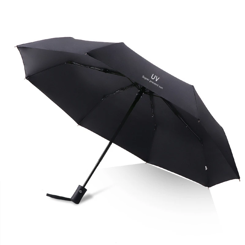 Black Gray Folding Compact Umbrella SemiAutomatic St Petersburg Horseman Artwork 