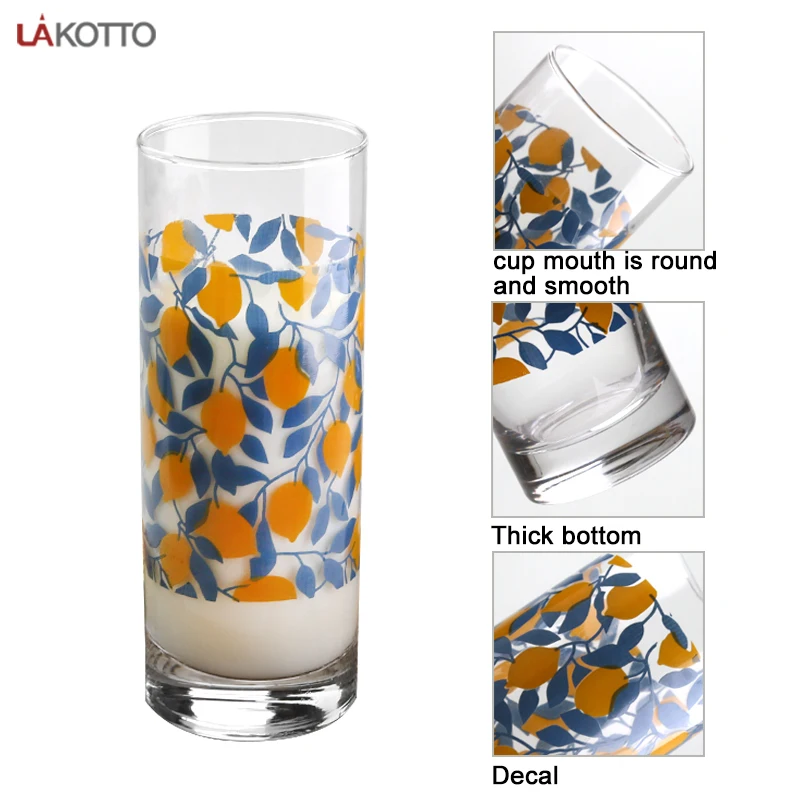 Wholesale Custom Decal Clear Can Shaped Glass Cup Glass Tumbler round and smooth mouth