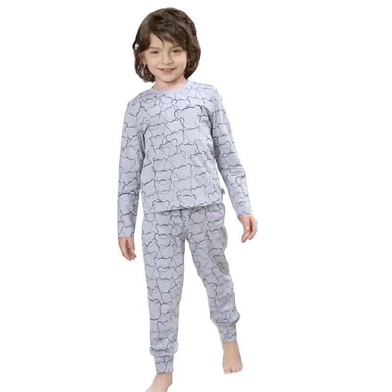 Comfortable cheap price customized your own design boys and girls 100% cotton winter pajamas set