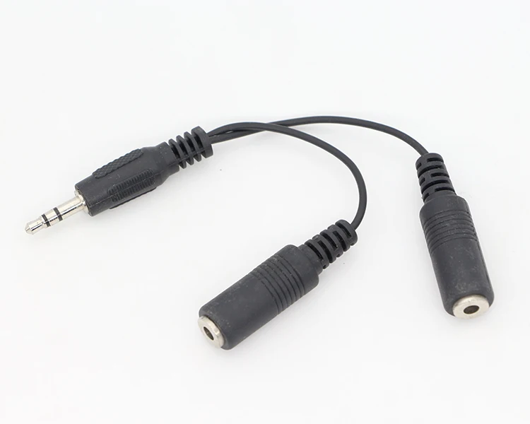 OEM 3.5mm 1male 2 Female Y Splitter Headphone Jack Mic Pc Audio Aux TRS Splitter Adapter Cable