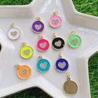 Heart Pendants Heart New Fashion Rainbow Color Heart Enamel Charm Pendants For Jewelry Making