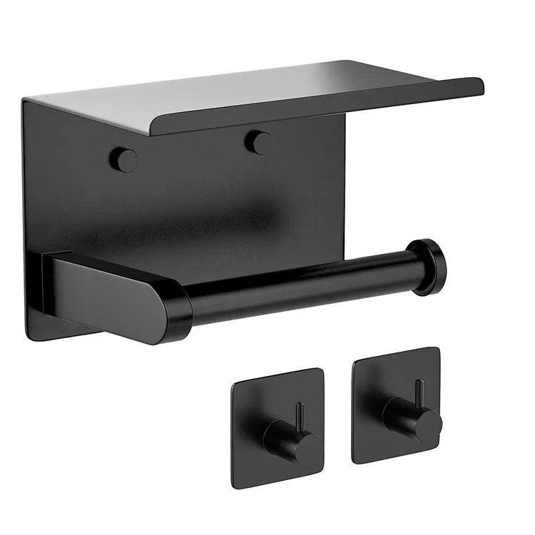 Metal Black Iron Nordic Style Wall Bathroom Tissue Holder