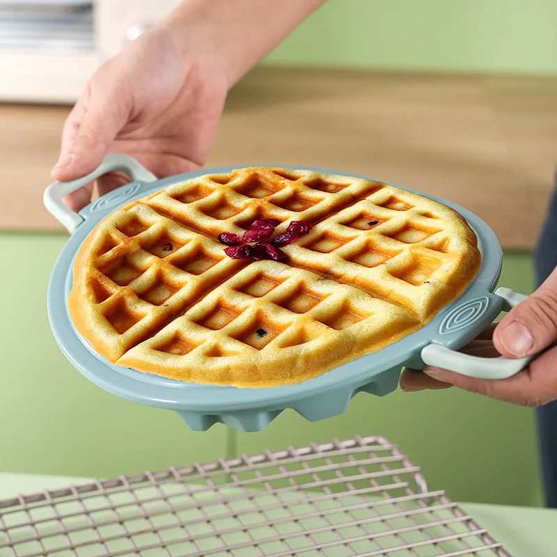 New Arrival Silicone Food Grade  Heat-Resistant Baking  Waffle Biscuit   Cookies Snack Cake Mold With TongsKitchen tools Sets